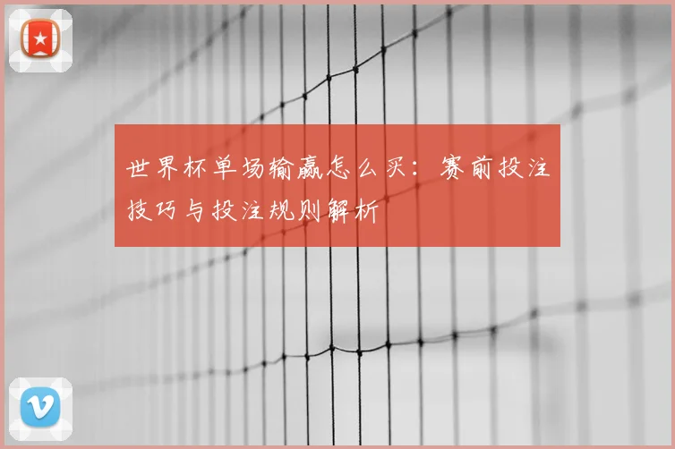 世界杯单场输赢怎么买:赛前投注技巧与投注规则解析